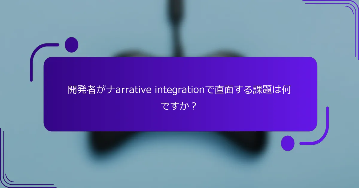 開発者がナarrative integrationで直面する課題は何ですか？