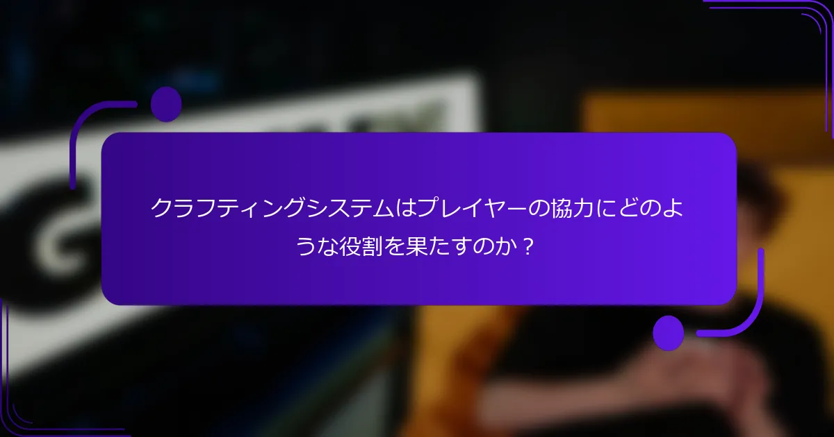 クラフティングシステムはプレイヤーの協力にどのような役割を果たすのか？