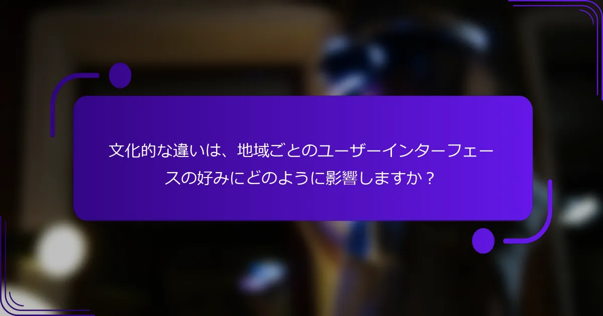 文化的な違いは、地域ごとのユーザーインターフェースの好みにどのように影響しますか？